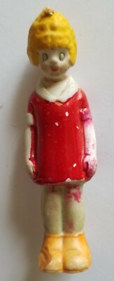 LITTLE ORPHAN ANNIE 1930's Bisque Nodder Figure Comic Strip Character 3-1/2