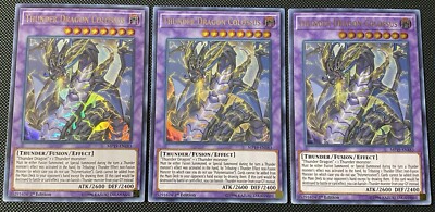Thunder Dragon Colossus MP19-EN183 2019 Gold Sarcophagus Tin Mega Pack 1st X3-image