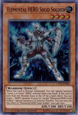 Elemental HERO Solid Soldier - CT15-EN003 - Ultra Rare - Limited Edition Near Mi-image