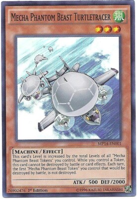 3 x Mecha Phantom Beast Turtletracer - MP14-EN001 - Super Rare - 1st Edition Nea-image