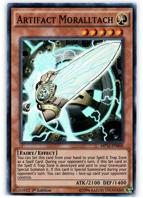 Artifact Moralltach - MP15-EN006 - Super Rare - 1st Edition Lightly Played 2015 -image