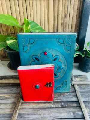 Leather Embossed Journal Seven Stone Chakra Journal Notebook Small One Free-image