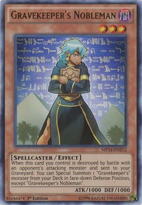 Gravekeeper's Nobleman - MP14-EN212 - Ultra Rare - 1st Edition HP YuGiOh!  2014 -image