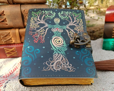 Handmade Mother of Earth Deckle Edge Paper Leather Journal For men & Women Gifts-image