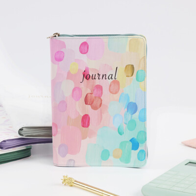 Faux Leather Zipper Journal Notebook Paper Writing Diary Planner 272 Pages-image