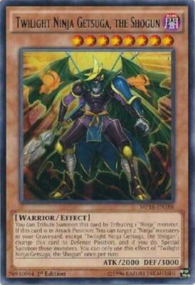 YUGIOH  TWILIGHT NINJA GETSUGA THE SHOGUN  MP16-EN188  BOSH-EN017 RARE 1ST  NM-image
