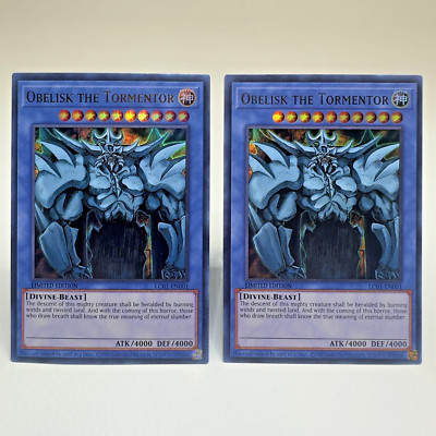 2x LOT Yugioh Obelisk the Tormentor LC01-EN001 Limited Edition Ultra Rare - NM-image