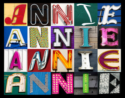 ANNIE Name Poster featuring photos of actual sign letters-image