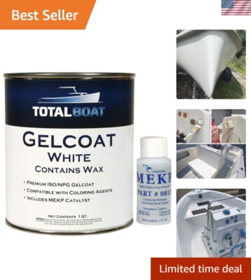 Marine Gelcoat for Boat Building, Repair and Composite Coatings White, Quart ...-image