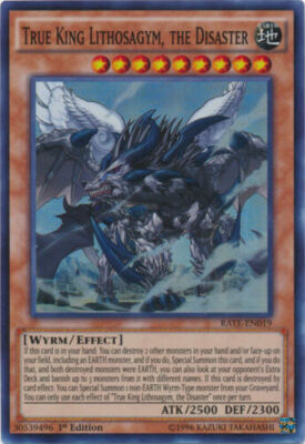 *** TRUE KING LITHOSAGYM, THE DISASTER *** SUPER RARE RATE-EN019 YUGIOH! -image