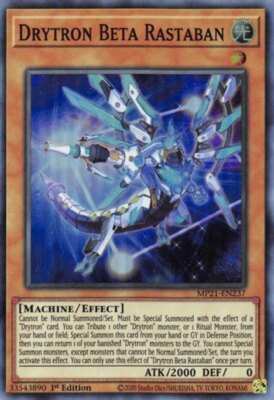 YGO-3x-Near Mint-Drytron Beta Rastaban - MP21-EN237 - Super Rare - 1st Edition-2-image