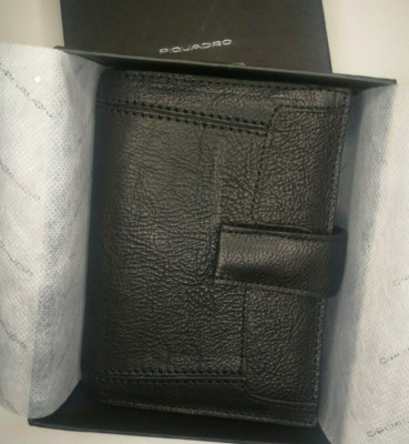 Piquadro Leather Agenda Organizer Planner Cover Black color Medium Italy-image