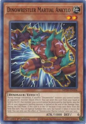 YGO-4x-Near Mint-Dinowrestler Martial Ankylo - MP20-EN104 - Common - 1st Edition-image