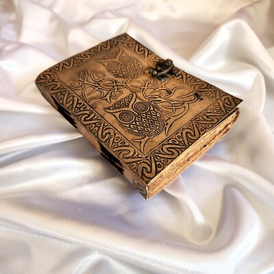 Owl Leather Journal, Leather Dairy, Notebook, Wedding Gift, Personalized Gift.-image