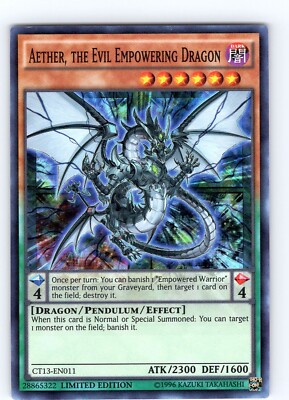Yu-Gi-Oh Aether, The Evil Empowering Dragon CT13-EN011 Limited Edition SR NM-image