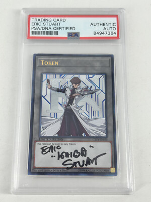 PSA Signed Eric Stuart Token: Kaiba 2017 Mega-Tins CT14-EN010 AUTHENTIC AUTO-image