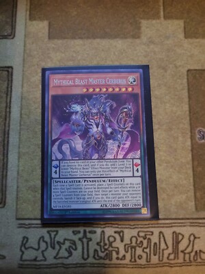 YUGIOH TCG MYTHICAL BEAST MASTER CERBERUS MP18-EN185 SECRET 1ST EDITION NM-image