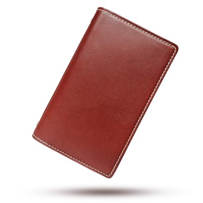 Otoday System Organizer, Genuine Leather, A6, Business Notebook, 6 Holes, Ring _-image