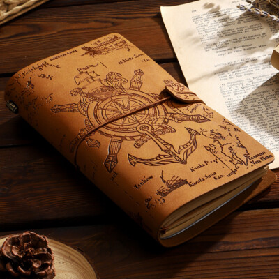 PU Leather Vintage Journal A6 Notebook Paper Writing Diary Planner 144 Pages-image