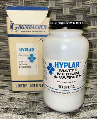 Vintage Grumbacher HYPLAR Acrylic Polymer MATTE MEDIUM & VARNISH 8 fl oz Bottle -image