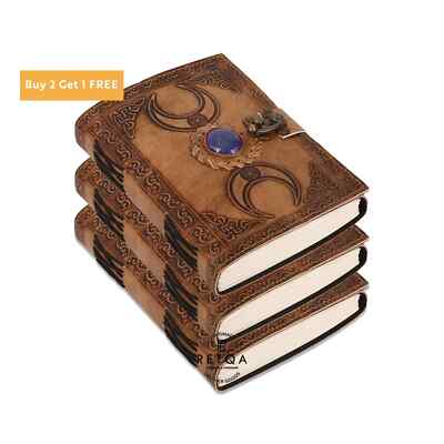 Buy 2, Get 1 FREE! Handcrafted Charcoal Leather Journal –Premium Genuine Leather-image