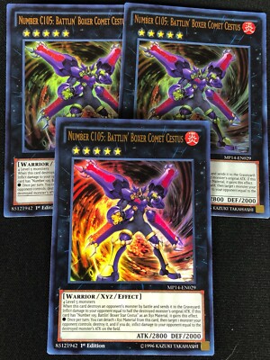 YUGIOH NUMBER C105 BATTLIN BOXER COMET CESTUS MP14-EN029 1ST ULTRA X3 (NM)-image
