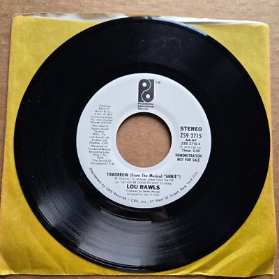 LOU RAWLS Tomorrow ANNIE Musical DJ PROMO 45 7