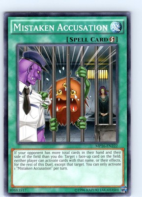 Yu-Gi-Oh TCG Mistaken Accusation MP16-EN222 Unlimited Common Card NM-image