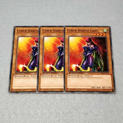 Yugioh Cyber Harpie Lady 1st Edition Common 3 Card Set NM SBCB Speed Duel-image