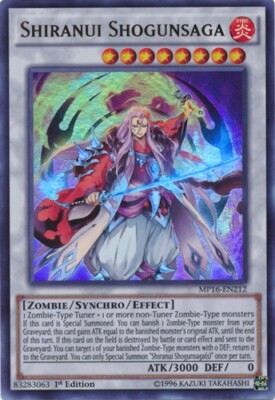 Yugioh! LP Shiranui Shogunsaga - MP16-EN212 - Ultra Rare - 1st Edition Lightly P-image