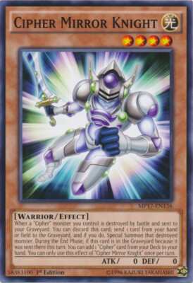 Yugioh! LP Cipher Mirror Knight - MP17-EN136 - Common - 1st Edition Lightly Play-image