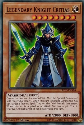 LEDD-ENA08 LEGENDARY KNIGHT CRITIAS COMMON 1ST EDITION YuGiOh CARD-image