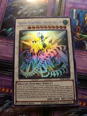 Yu-Gi-Oh! 1st Edition Ghost Rare Crystal Clear Wing Synchro Dragon LED8-EN005 -image