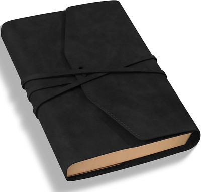 Vintage Journal for Women Men Leather Bound Junk Journal Notebook 160 Pages Book-image