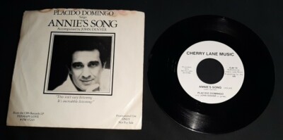 Placido Domingo John Denver promo 45 Annie's Song / Perhaps Love CLM 110 ex PS-image