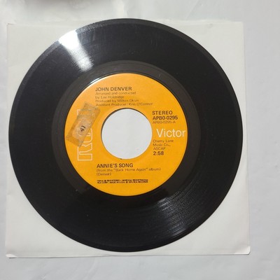 John Denver ~ Annie's Song/ Cool An' Green An' Shady ~ RCA 45 RPM  Record-image