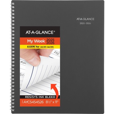 Charcoal Academic Planner 2025 2026 Spiral Bound Weekly Monthly Organization-image