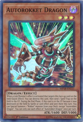 1 x Autorokket Dragon - MP18-EN111 - Super Rare - 1st Edition Near Mint, English-image