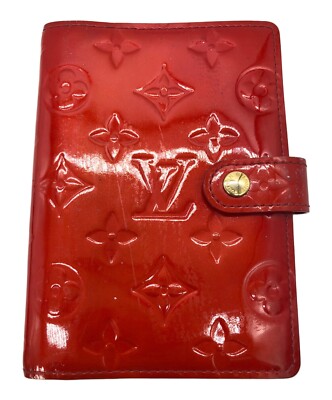 Auth Louis Vuitton Agenda PM Monogram Vernis Notebook Cover R21016 Pomme d'Amour-image