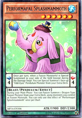 Performapal Splashmammoth MP16-EN106 Yu-Gi-Oh! Card Light Play 1st Edition-image