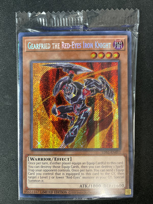 Yugioh LDS1-EN011 Gearfried the Red-Eyes Iron Knight Limited Secret Rare SEALED-image