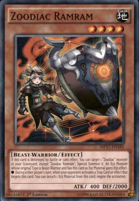 1st Ed Zoodiac Ramram MP17-EN185 Yugioh-image