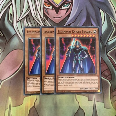 LEDD-ENA07 x3 Legendary Knight Timaeus Common Excellent Condition Yugioh-image