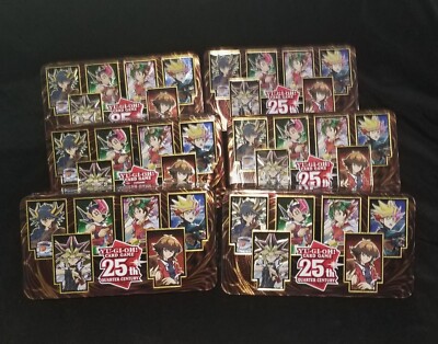 (6) Yu-gi-oh! 25th Anniversary Dueling Heroes EMPTY TIN Card Collector Tin-image