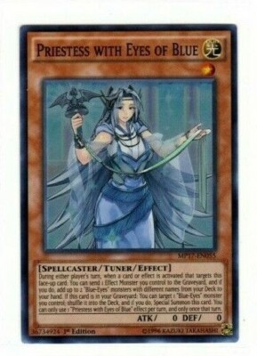 Yugioh Priestess with Eyes of Blue MP17-EN065 Super Rare 1st Edition nm conditio-image