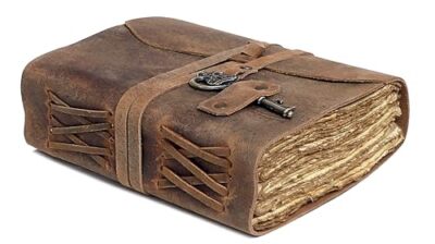  Leather Journal, 200 Blank Page Vintage Leather Journals for 4 Inch X 6 Inch-image