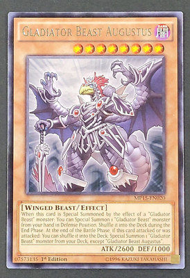 Yugioh TCG - Gladiator Beast Agustus - MP15-EN020 - NM - 1st Edition - Rare 2015-image