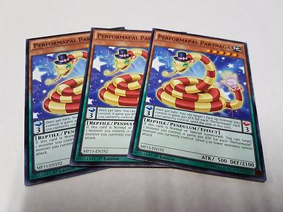 3x Yu-Gi-Oh 2015 Mega-Tin Mega Pack  #MP15-EN192 Performapal Partnaga-image
