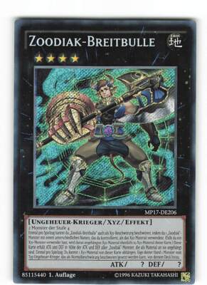 Yugioh ZOODIAC WIDE BULL, mp17-de206 Secret Rare German Near Mint 1. Edition-image