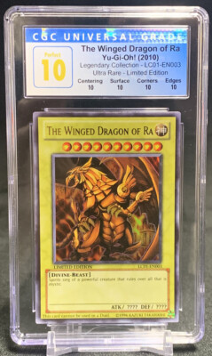 Yu-Gi-Oh CGC Perfect 10 The Winged Dragon of Ra LC01-EN003 Ultra Rare Limited-image